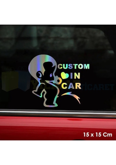 Işeyen Yaramaz Çocuk Yeni Süper Hologram Oto Sticker