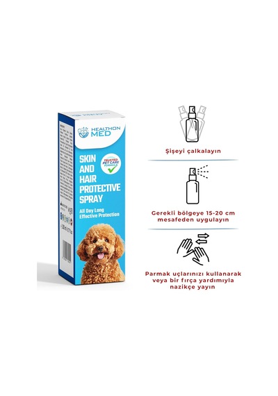Healthonmed Köpek Ve Kedi Deri & Tüy Koruyucu Sprey Doğal Vegan Formül, Kene Ve Pireye Karşı Etkili, Kaşınt