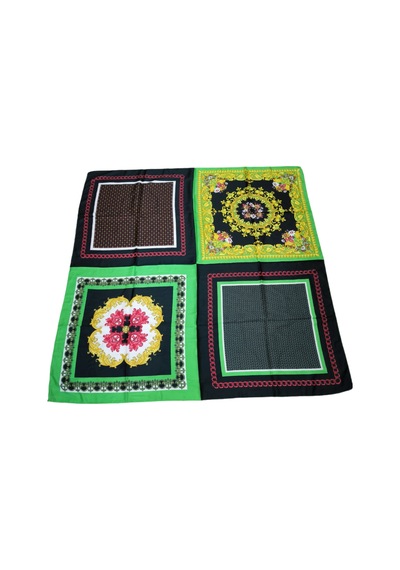 Tikitonki Geometrik Desenli Çok Parçalı Kare Kesim Eşarp - 90x90 Çok Renkli Çok Renkli