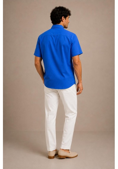 Alexandergardi Kısa Kollu %100 Pamuk Polo Yaka T-shirt Mavi
