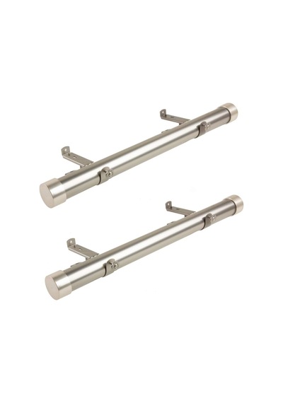 Lexroo 3,8 Cm Yan Perde Çubuğu, 30,48-50,8 Cm 2'li Set , Saten Nikel Çok Renkli