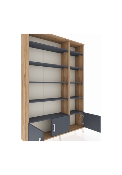 Arges Dolap 10 Raflı 3 Kapaklı 132x30x195 Çam-antrasit/antrasit Antrasıt/antrasıt Arges Dolap 10 Raflı 3 Kapaklı 132x30x195 Çam-antrasit/antrasit Antrasıt/antrasıt