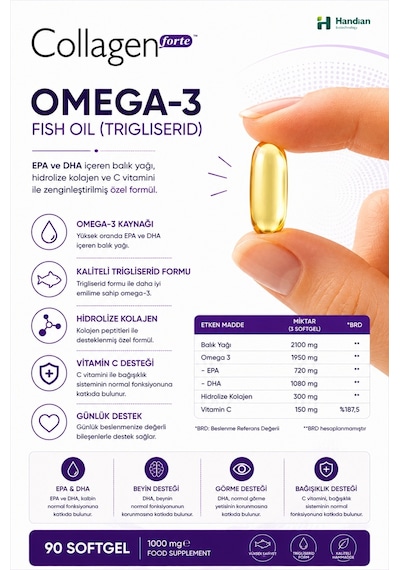 Collagen Forte Platinum Omega 3 Premium Balık Yağı 90 Kapsül