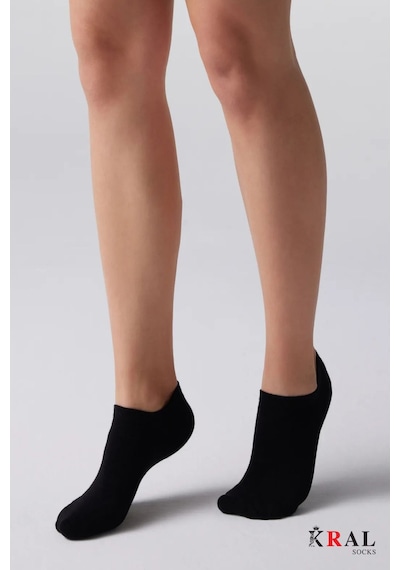 Kral Socks Unisex Düz Desen 3 Çift Pamuklu Çorap Siyah