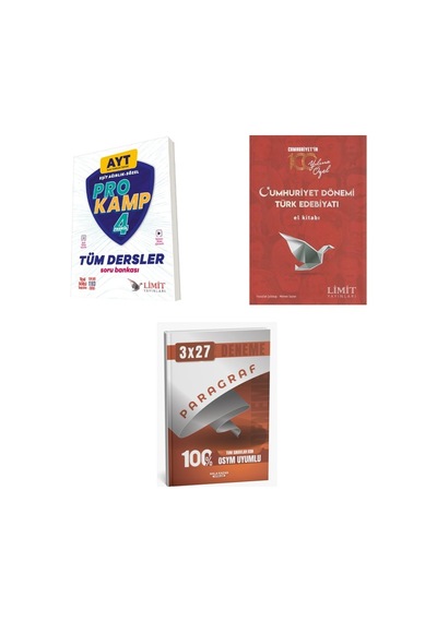 2027 2027 Ayt Limit Tüm Dersler Eşit Ağırlık Sözel Prokamp Soru + Cumhuriyet Dönemi Türk Edebiyatı El Kitabı 3'lü Set