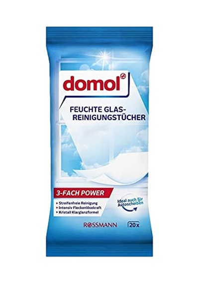 Domol Islak Temizlik Bezi Cam & Parlak Yüzeyler İçin 20 Adet Çok Renkli