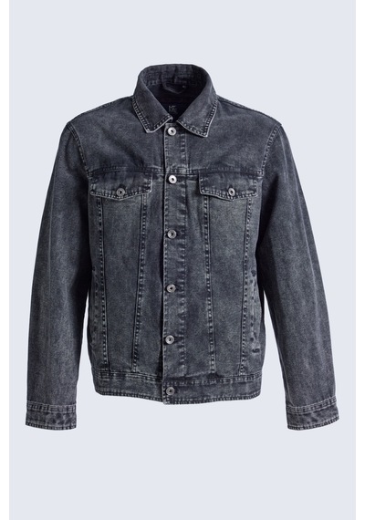 Hatemoğlu Siyah Slim Fit Bebe Yaka Kot Ceket