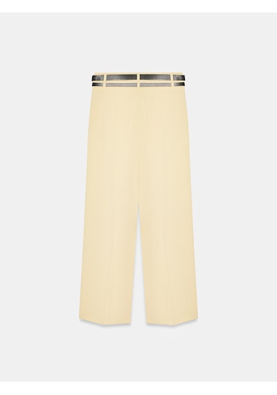 Dilvin 72670 Çift Kemerli Pileli Pantolon-sarı