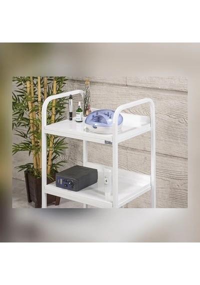 Dizayn Cihaz Taşıma Ve Setup Sehpası 3 Raflı Beyaz