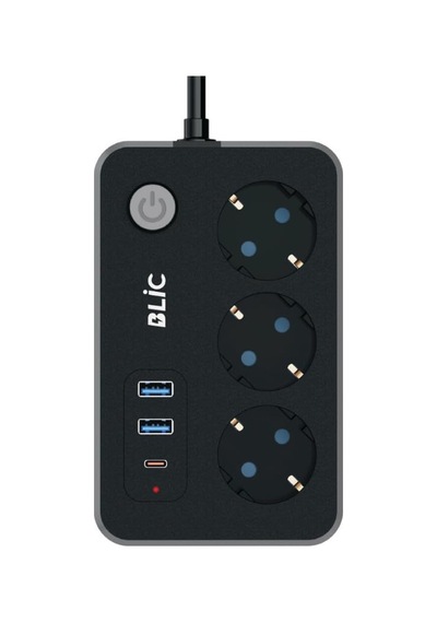 Akım Korumalı Priz, 3x Priz Soketi, 2x Usb Girişi, 1x Type-c Giri