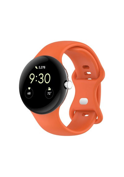 Caseonn Google Pixel Watch 5 41mm Kordon Esnek Spor Silikon Kayış Turuncu