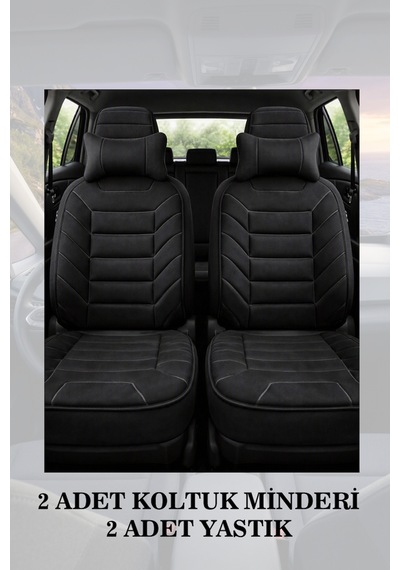 Civic Fd6 2010 Uyumlu Lüks Premium Siyah Renk 2 Adet Minder Ve Yastık