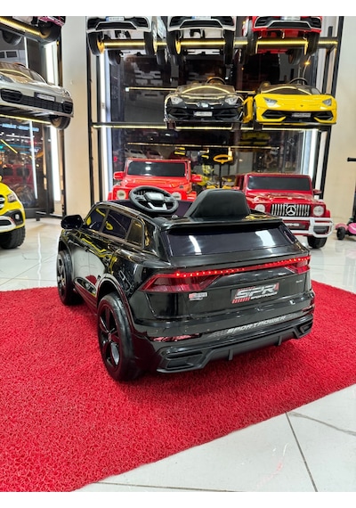 Poyraz Akülü Yumuşak Lastikli Audi Q5 12v Akülü Araba Özel Plaka 0-5 Yaş Metalik Siyah