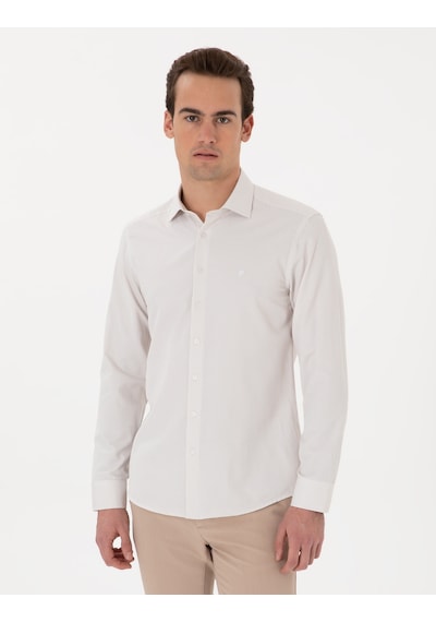 Pierre Cardin Erkek Bej Gömlek Desenli 50306074-vr011 Bej