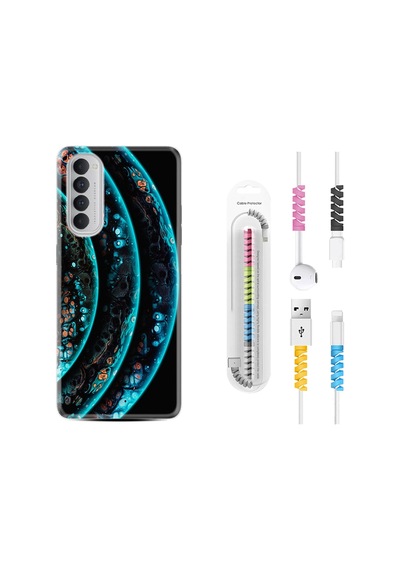 Oppo Reno 4 Pro Kılıf Kablo Koruyuculu Planets 1703