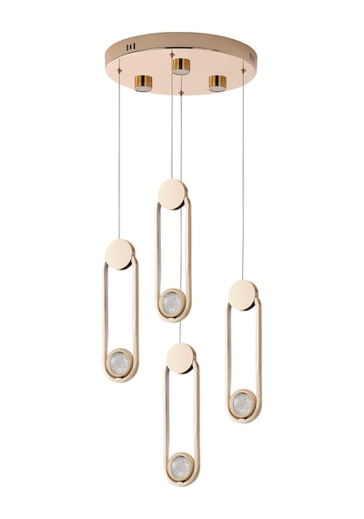 Beckett 4'lü Kristal Top Başlıklı Gold Sarkıt Led Avize Gold