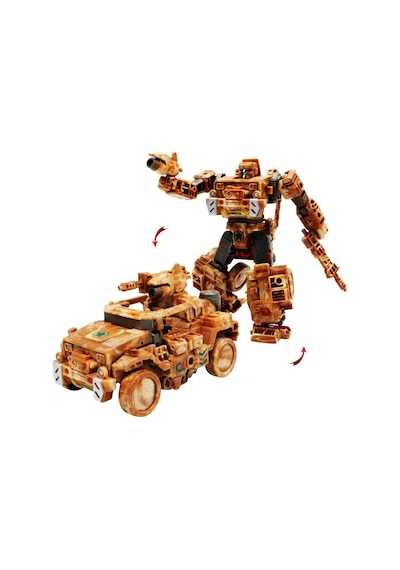 Dönüşen Robot Ve Askeri Jip Oyuncak 2'si 1 Arada Kamuflaj Renkli Özel Harekat 3+ Yaş