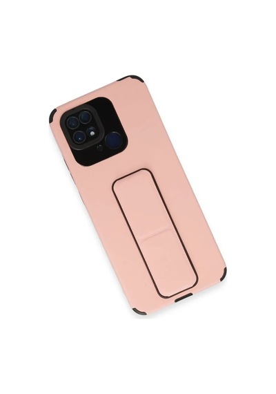 Jenerik Xiaomi Redmi 10c Kılıf Mega Standlı Silikon - Pudra