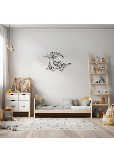 Şık Metal Tablo Ay Moon Metal Duvar Tablosu Doğal