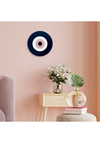Minimalist Siyah Nazar Boncuğu El Yapımı Ahşap Büyük Nazarlık 20