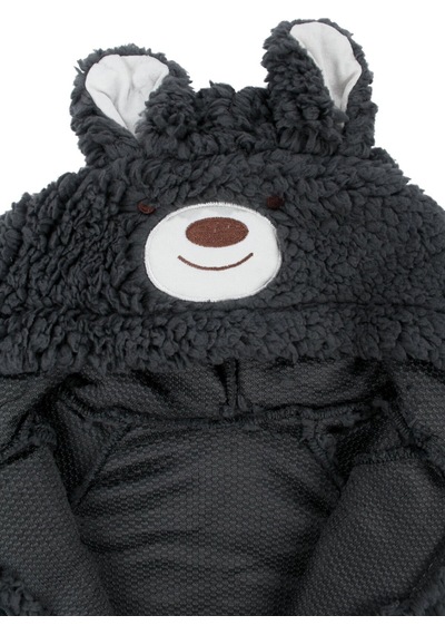 Bebegen Unisex Füme Ayı Nakışlı Kapşonlu Peluş Tulum Çok Renkli