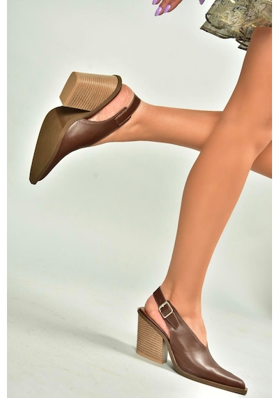 Fox Shoes U654304103 Taba Hakiki Deri Western Topuklu Ayakkabı Taba