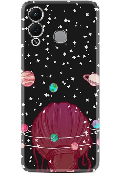 Infinix Hot 12 Play Kılıf Resimli Desenli Baskılı Silikon Space Woman 1311