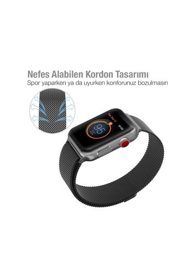 Ally Apple Uyumlu  Watch 7 45 MM 6-5-4 44 MM Kayış Kordon Metal Milano Loo (120526893)