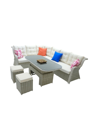 Serena Rehome Rattan İki Puflu L Köşe Takımı 316