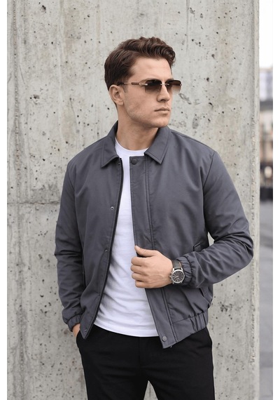 Oksit Muxi Slim Fit Fermuarlı Ve Çıtçıt Korumalı Astarlı Suya Dayanıklı Erkek Mevsimlik Bomber Ceket Fume Oksit Muxi Slim Fit Fermuarlı Ve Çıtçıt Korumalı Astarlı Suya Dayanıklı Erkek Mevsimlik Bomber Ceket Fume