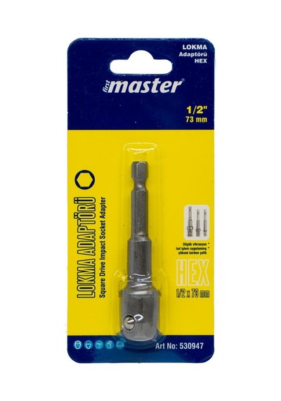 Master 530947 1/2" Lokma Adaptörü Hex Bits Saplı 73 Mm