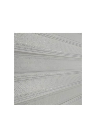 Beyaz Renk Gümüş Sim Detaylı Pliseli Zebra Stor Perde Beyaz - 97252449 Beyaz