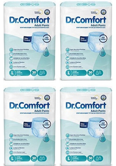 Dr. Comfort Emici Külot Hasta Bezi L Büyük Beden 4 x 30'lu 120 Adet