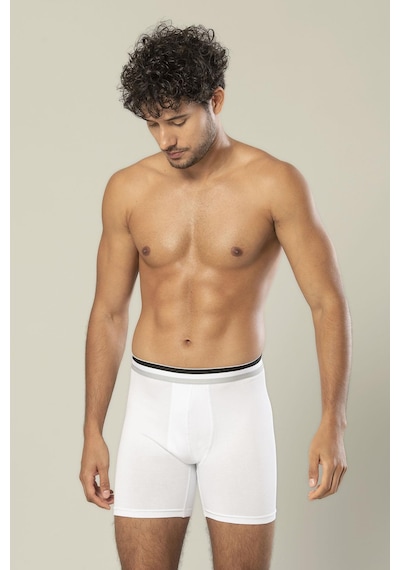 Erdem Beyaz Pamuk Elastan Uzun Boxer 1415 Beyaz
