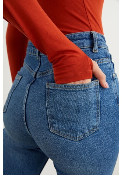 Hiccup Bıpantolon Kadın Dar Kalıp Yarım Balıkçı Yaka Body Tuğla Kırmızısı