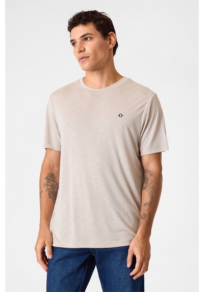 Back And Bond Regular Fit Basic Bej Tişört Çok Renkli