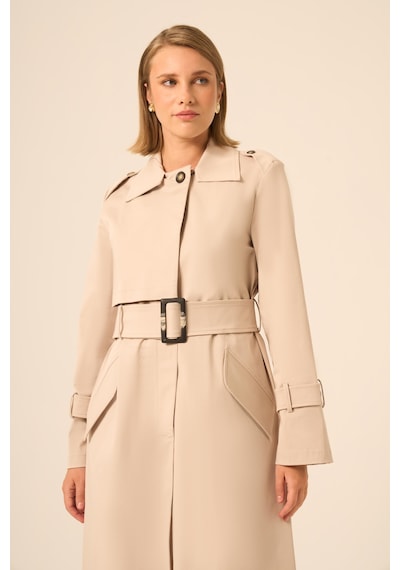 Ftz Women Kadın Trenç Kaban Beige 31211 Beige