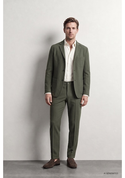 D'S Damat Ds Damat Comfort Haki Gofre Desenli Takim Elbise 6hc05ort00601 H01