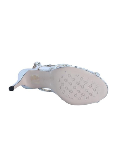 Poletto Hakiki Deri /tekstil Gumus Sandalet Gece/abiye 380 35-2178 Gumus Gümüş