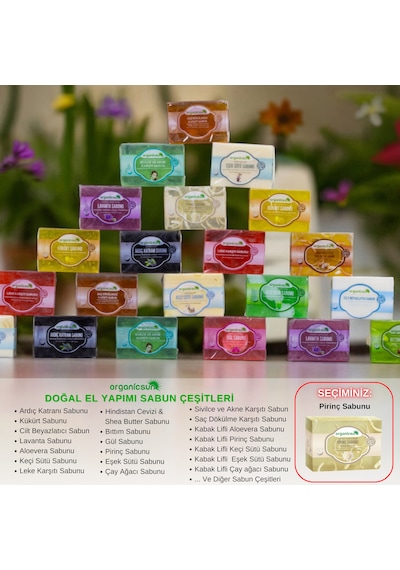 Organicsun Doğal Pirinç Sabunu 140 Gr X 3 Adet Tüm Cilt Tipleri İçin Beyazlatıcı Etkili