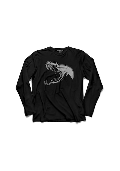 Kral Kara Kobra Yılan Kıng Black Snake Cobra 6 Uzun Kollu Tişört (512921145)