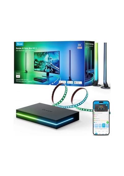 Govee Aı Sync Box Kit 2 27-34 İnç Gaming Monitör Arkası Aydınlatma - H6603311 RGB