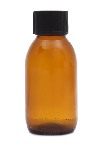 Borox Cam Amber Şişe Kapaklı Şişe Kahverengi 50 ML