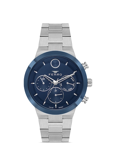 Ferro Fm11568awt-l3 Quartz Çelik Gri Lacivert 3 Atm Erkek Kol Saati Gri