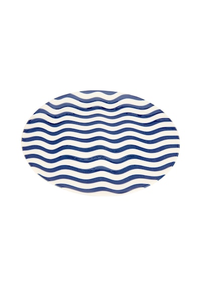 Tuluu Porselen Panarea Servis Tabağı - Mavi - 25 Cm Renkli
