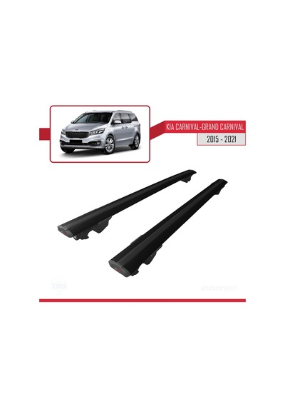 Kia Carnival / Grand Carnival Yp 2015-2021 Arası İle Uyumlu Hook Model Anahtar Kilitli Ara Atkı Tavan Barı Siyah