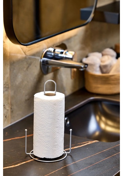 Edora Home Gümüş Misketli Kağıt Rulo Havluluk, Ergonomik Dik Ha Gümüş