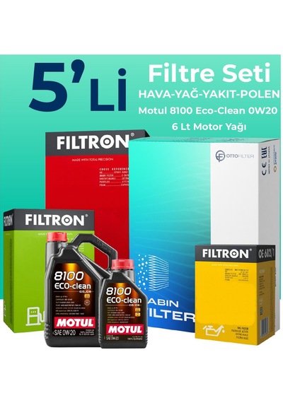 Filtron Ford Kuga 1.5 Dizel Otomatik Filtre Bakım Seti Motul Motor Yağlı (2019-2023) 5 Li