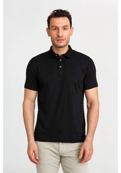 Bisse Merserize Pike Polo Yaka T-shırt Sıyah Ts24y24105 D99 Siyah