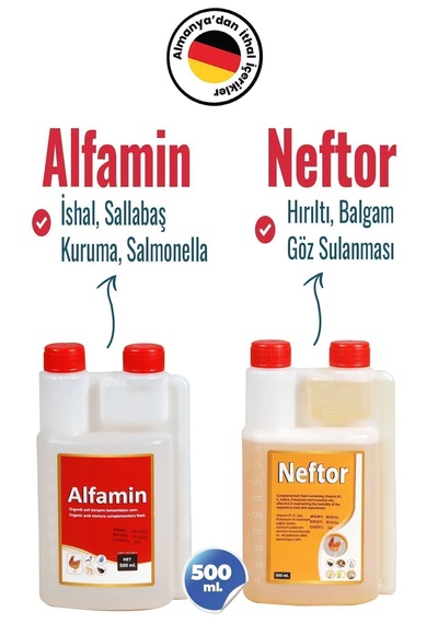 Munich Vet 2li Set Kuşlar Alfamin Ishal+neftor Hırıltı Seti 500ml